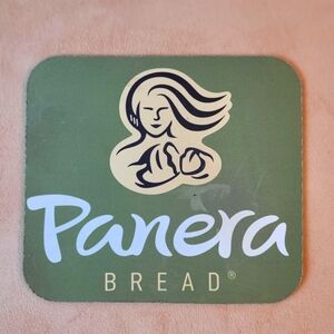Panera Bread Mouse Pad 8x8" Green Gold Yellow. Employee Logo Swag. Office Decor.